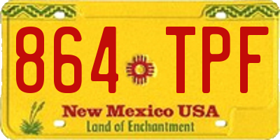 NM license plate 864TPF
