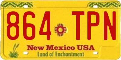 NM license plate 864TPN