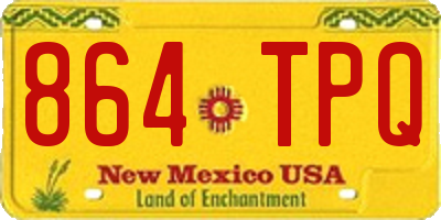 NM license plate 864TPQ