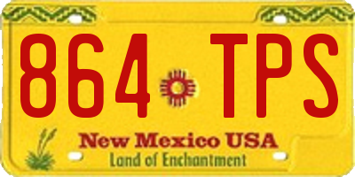 NM license plate 864TPS