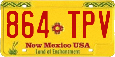 NM license plate 864TPV