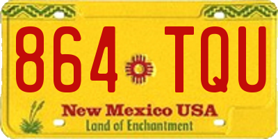 NM license plate 864TQU