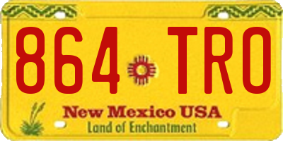 NM license plate 864TRO