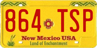 NM license plate 864TSP