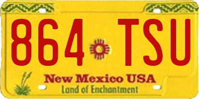 NM license plate 864TSU