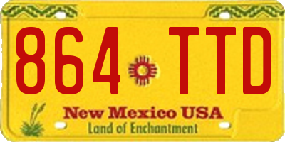 NM license plate 864TTD