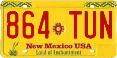 NM license plate 864TUN