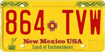 NM license plate 864TVW