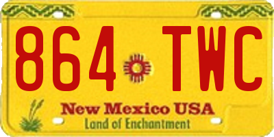 NM license plate 864TWC