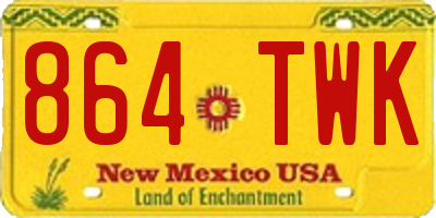 NM license plate 864TWK