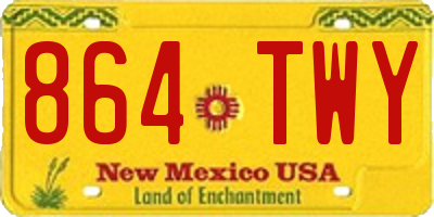 NM license plate 864TWY