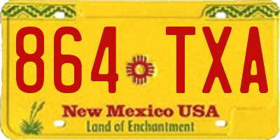 NM license plate 864TXA