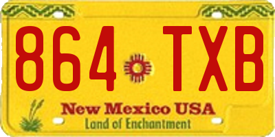 NM license plate 864TXB