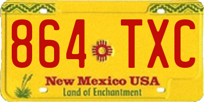 NM license plate 864TXC