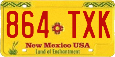 NM license plate 864TXK