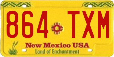 NM license plate 864TXM