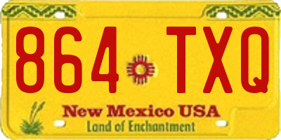 NM license plate 864TXQ