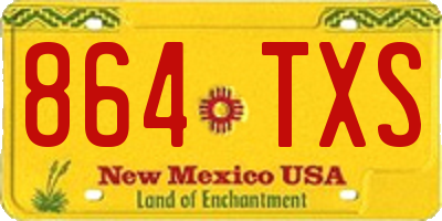 NM license plate 864TXS