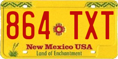 NM license plate 864TXT