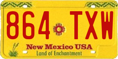 NM license plate 864TXW