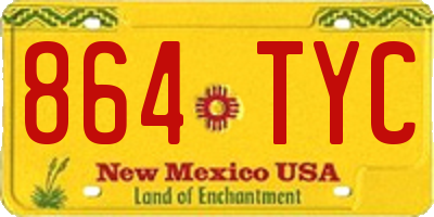 NM license plate 864TYC