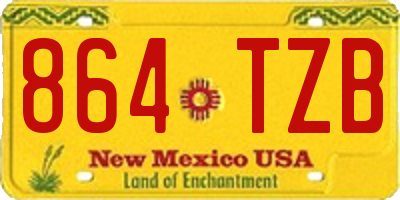 NM license plate 864TZB