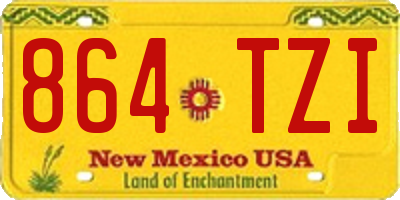 NM license plate 864TZI