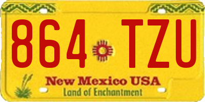 NM license plate 864TZU