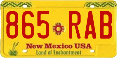 NM license plate 865RAB