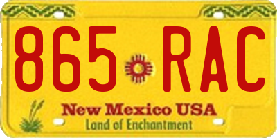 NM license plate 865RAC