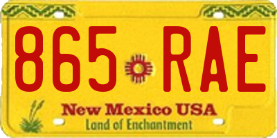 NM license plate 865RAE