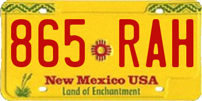 NM license plate 865RAH