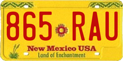 NM license plate 865RAU