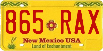 NM license plate 865RAX