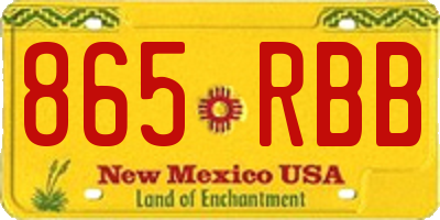 NM license plate 865RBB