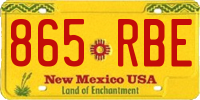 NM license plate 865RBE