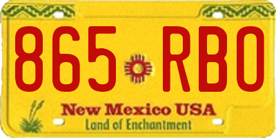 NM license plate 865RBO