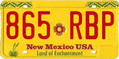NM license plate 865RBP
