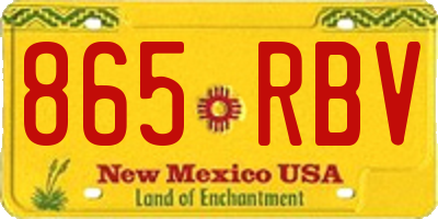 NM license plate 865RBV