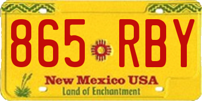 NM license plate 865RBY