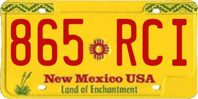 NM license plate 865RCI