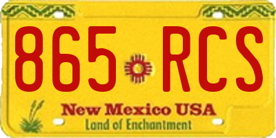 NM license plate 865RCS