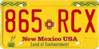 NM license plate 865RCX
