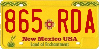 NM license plate 865RDA
