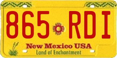 NM license plate 865RDI