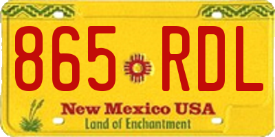 NM license plate 865RDL