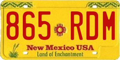 NM license plate 865RDM