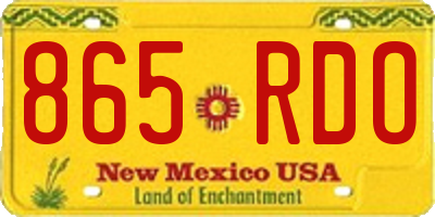 NM license plate 865RDO