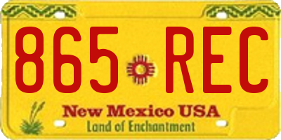 NM license plate 865REC