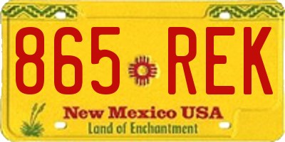 NM license plate 865REK